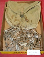FLAT BOX OF VINTAGE FISHING STRINGERS/POUCH