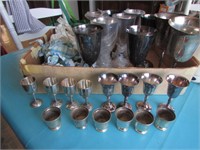 all silver plated stemware & tiny cups