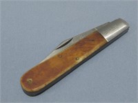 9" Vtg Barlow Sabre Folding Knife 3.5" Blade