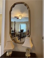 Wall Mirror with Pair of Side Lamps (Box 36)