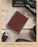 Studio Mercantile Pocket Hip Flask w/ Brown Sleeve