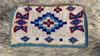 Native Beaded Leather Coin Purse, 4.5" x 3"
