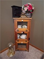 Pine 3 Door Primitive Cabinet, Anniversary Clock