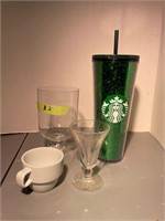 starbucks cup, espresso mug & glasses
