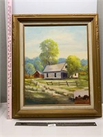 Signed & Framed J. Nierman Barn Painting