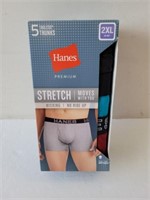 5 hanes 2XL mens tagless trunks