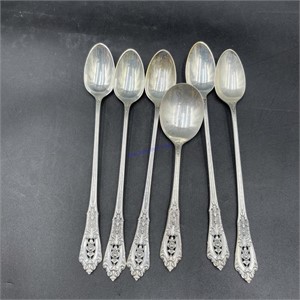 Lot of Wallace Sterling Iced Teaspoons w/ 1 Gumbo