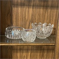Trio of Fancy Glass Bowls