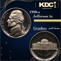 Proof 1990-s Jefferson Nickel 5c Grades GEM++ Proo