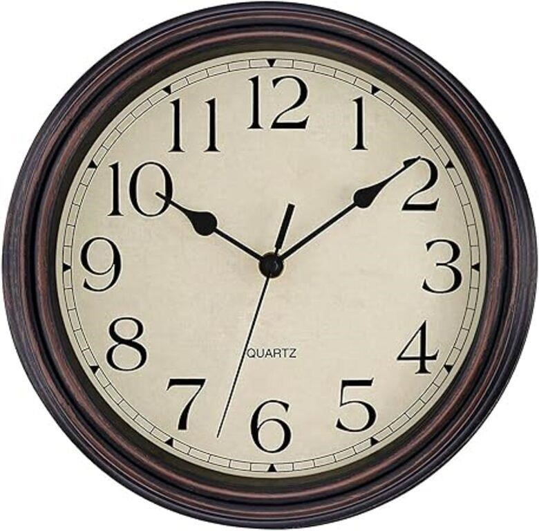 Foxtop Silent Non-Ticking Round Classic Clock Retr