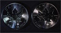 2-BU 2016 1oz SILVER CANADA MAPLE LEAF COINS