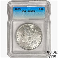 1896 Morgan Silver Dollar ICG MS65