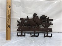 Cast iron rooster hooks
