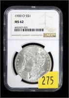 1900-O Morgan dollar, NGC slab certified MS-62