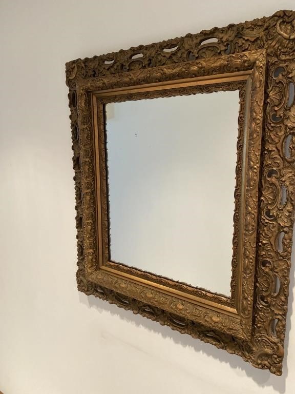 Large, gilded frame mirror
32x36