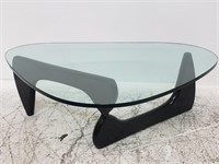 Noguchi modern glass top coffee table