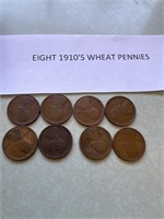 EIGHT 1910’s WHEAT PENNIES