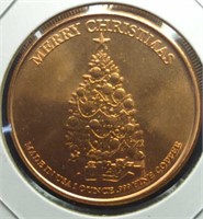 1 ounce fine copper coin Merry Christmas!
