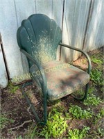 Green metal outdoor chair