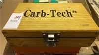 Carb- Tech wooden box with variety of sized bits