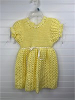 Handmade Toddler Yellow Knit Dress