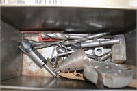 Metal Tool Box & Drill Bits