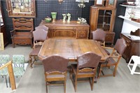 NINE PIECE DINING ROOM SET