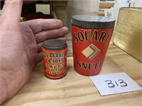 2 ANTIQUE SNUFF CANS