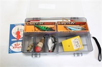 Small Plastic Tackle Box with Lures 2 New