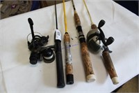 4 Fishing Rods and 2 Reels