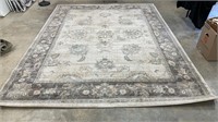 Large Pink, Gray, and Tan Floral Area Rug