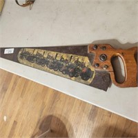 Vintage Decorated Saw - Tractors