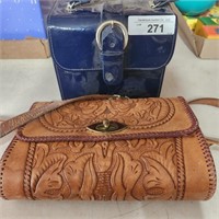 Vintage Purses - Leather Tooled & Retro Navy -