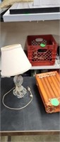 TABLE LAMP, BAMBOO BOX