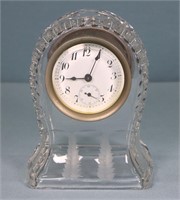 H.P. Sinclaire ABC Cut & Engraved Glass Clock