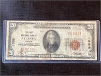 1929 $20 Note The First Nation Bank of Atlanta