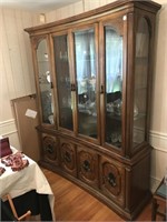 Large Quality Lighted Breakfront China Cabinet
