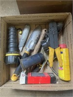 Garden tools, flashlight, sharpening, stone,