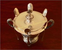.800 SILVER SUGAR BOWL WITH HANGING SPOON SURROUND