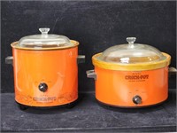 Vintage orange Rival Crock Pots