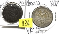 Lot, Mexican coins, 2 pcs.