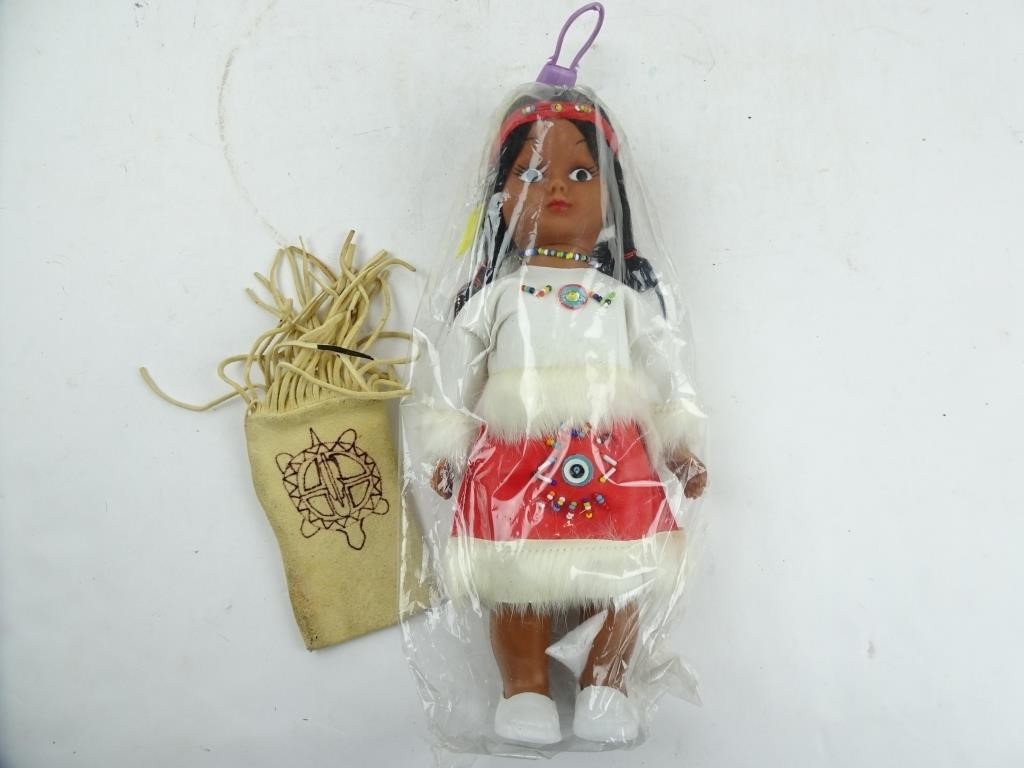 Native American Girl Doll with Beadwork Regalia &