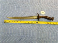 Long Knife with Curved Wooden Handle