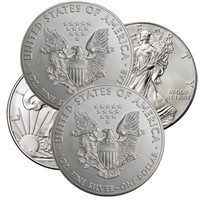 (4) Random Date US Silver Eagles BU Grade