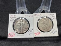 1943P & 1943D Walking Liberty Halves