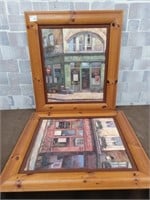 2 Wall art pieces "Town stores"