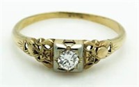 14kt Gold Vintage Diamond Solitaire Ring
