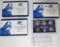 3 - 2007 US 50 state quarters Proof sets