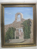 26.5"x 32.5" Signed Framed Church Painting
