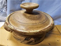 Lidded 7"d pottery
